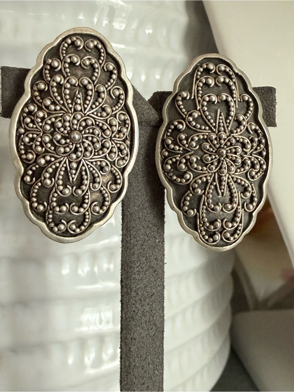 Lois Hill Earrings 925 Sterling Silver Clip
on